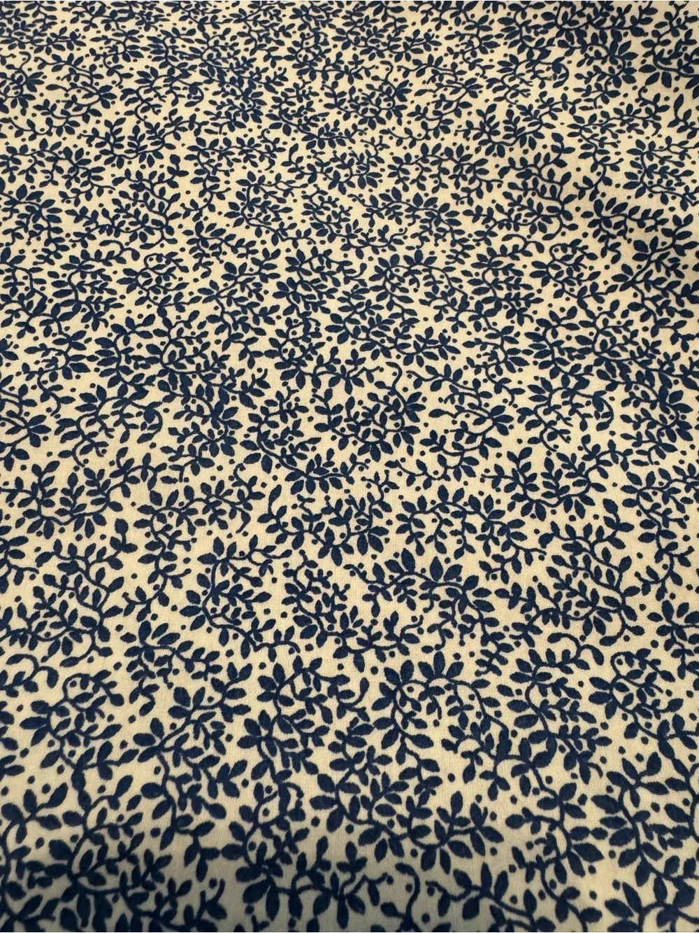 Blue & White Floral Flat Sheet Size Queen